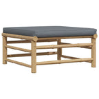 vidaXL 3-tlg. Garten-Lounge-Set mit Dunkelgrauen Kissen Bambus