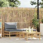 vidaXL 3-tlg. Garten-Lounge-Set mit Dunkelgrauen Kissen Bambus