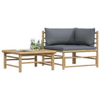 vidaXL 2-tlg. Garten-Lounge-Set mit Dunkelgrauen Kissen Bambus