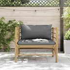 vidaXL Gartensofa mit Dunkelgrauen Kissen Bambus