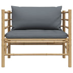 vidaXL Gartensofa mit Dunkelgrauen Kissen Bambus