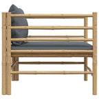 vidaXL Gartensofa mit Dunkelgrauen Kissen Bambus