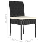 vidaXL Garten-Essstühle 2 Stk. Poly Rattan Schwarz