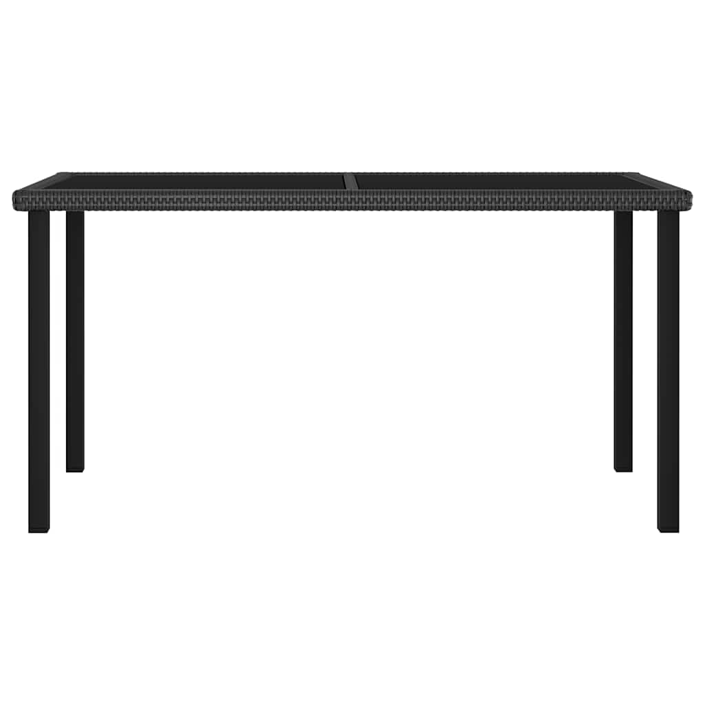 vidaXL Garten-Esstisch Schwarz 70x70x73 cm Poly Rattan