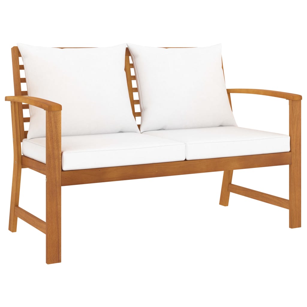 vidaXL 3-tlg. Garten-Lounge-Set mit Auflagen Massivholz Akazie