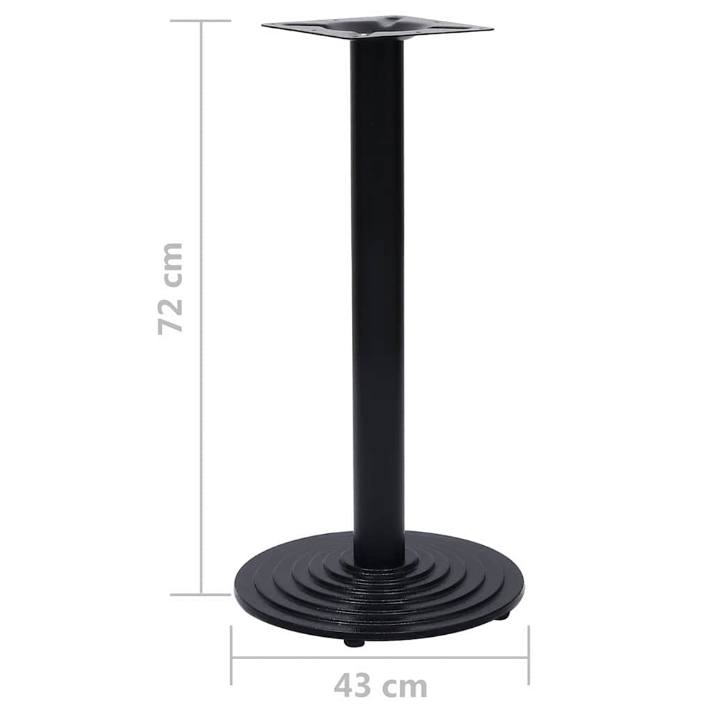 vidaXL Bistrotisch-Gestell Schwarz Ø43x72 cm Gusseisen