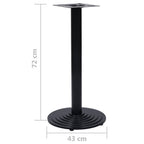 vidaXL Bistrotisch-Gestell Schwarz Ø43x72 cm Gusseisen