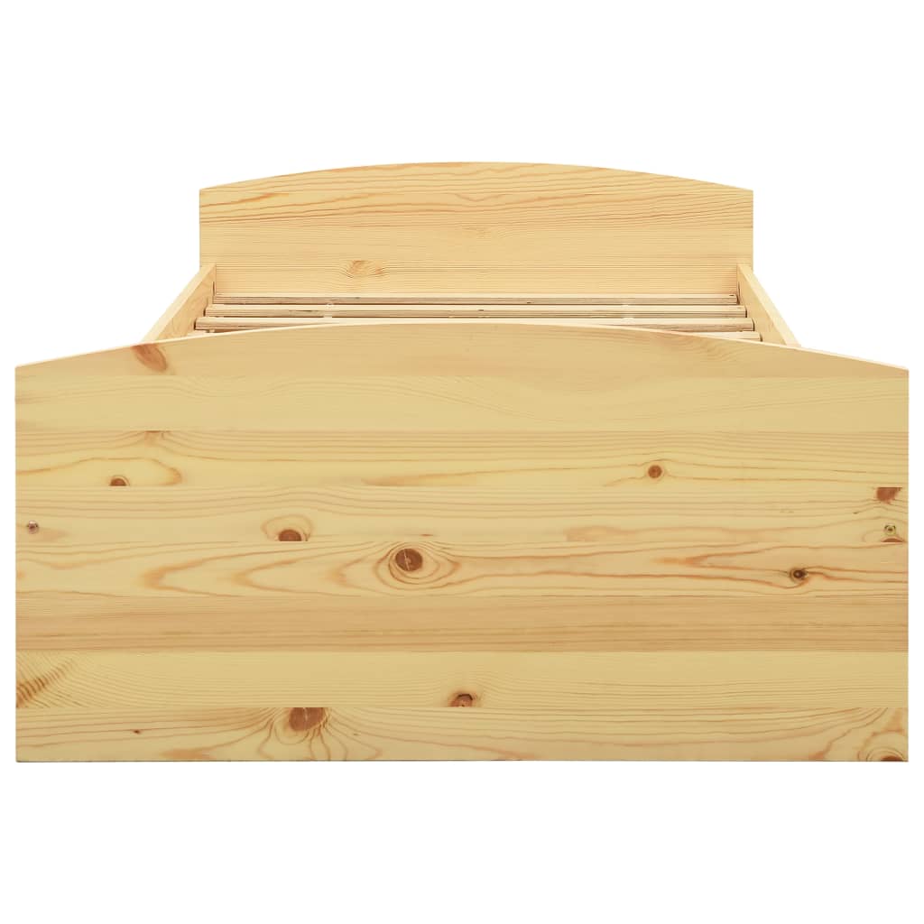 vidaXL Massivholzbett mit 2 Schubladen Kiefernholz 90x200 cm