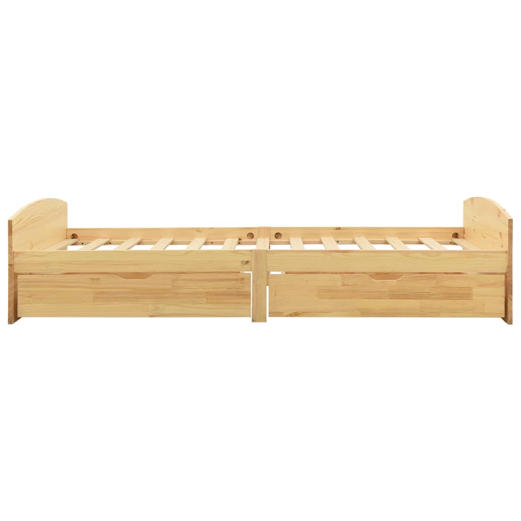 vidaXL Massivholzbett mit 2 Schubladen Kiefernholz 90x200 cm