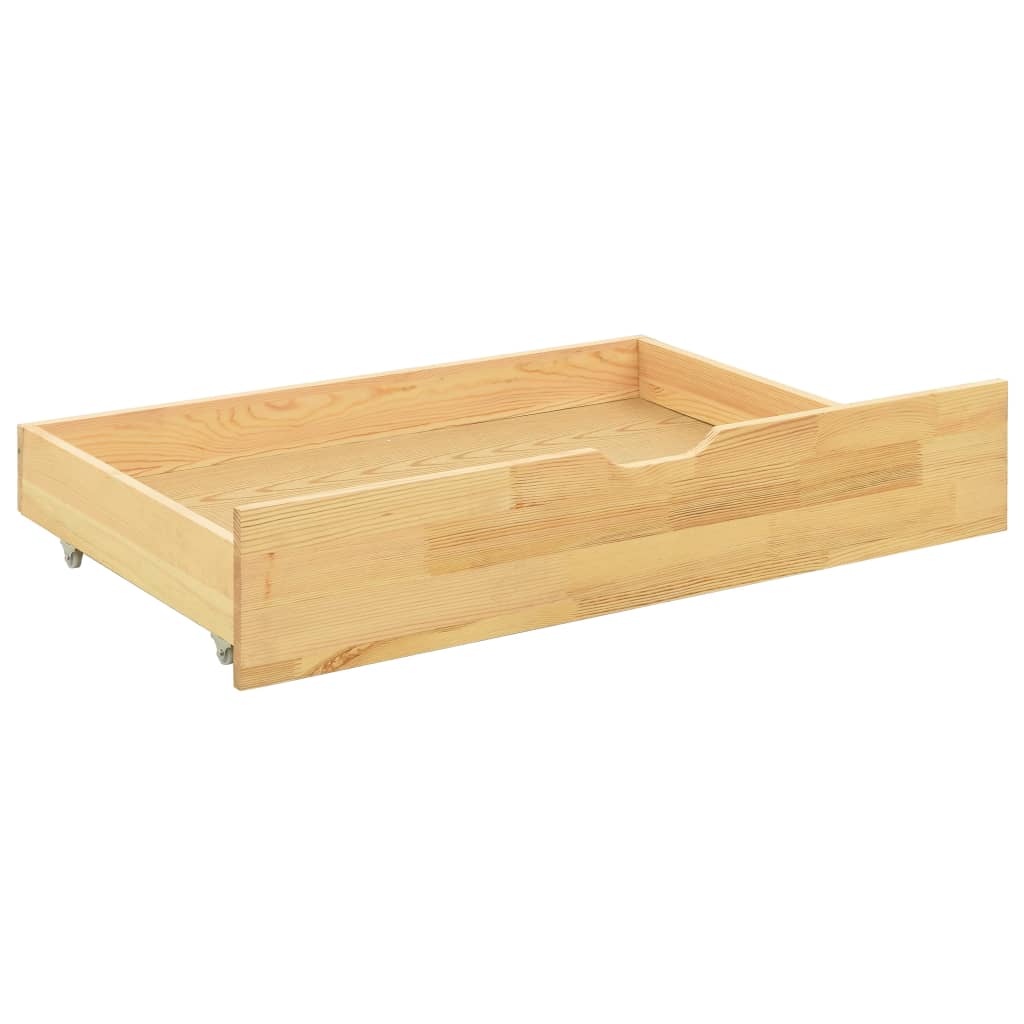 vidaXL Massivholzbett mit 2 Schubladen Kiefernholz 90x200 cm