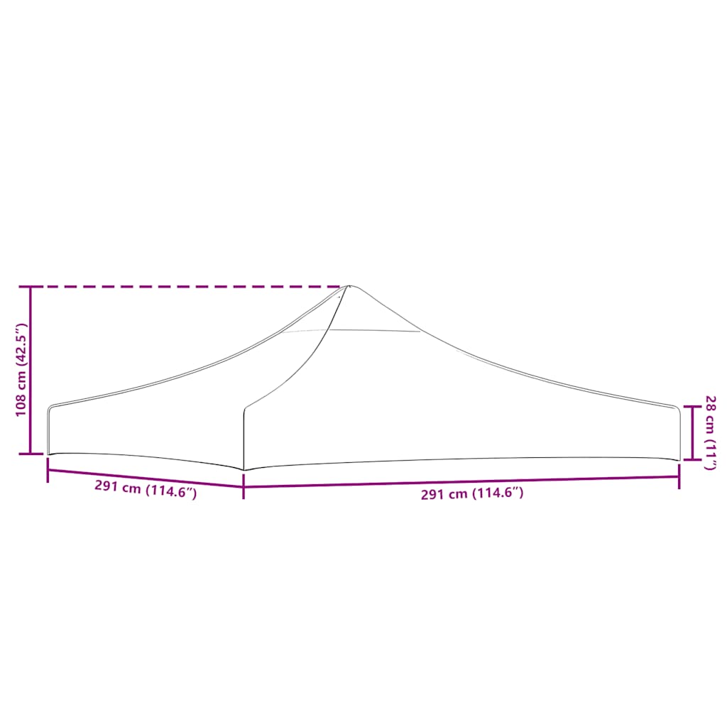 vidaXL Partyzelt-Dach 3x3 m Beige 270 g/m²