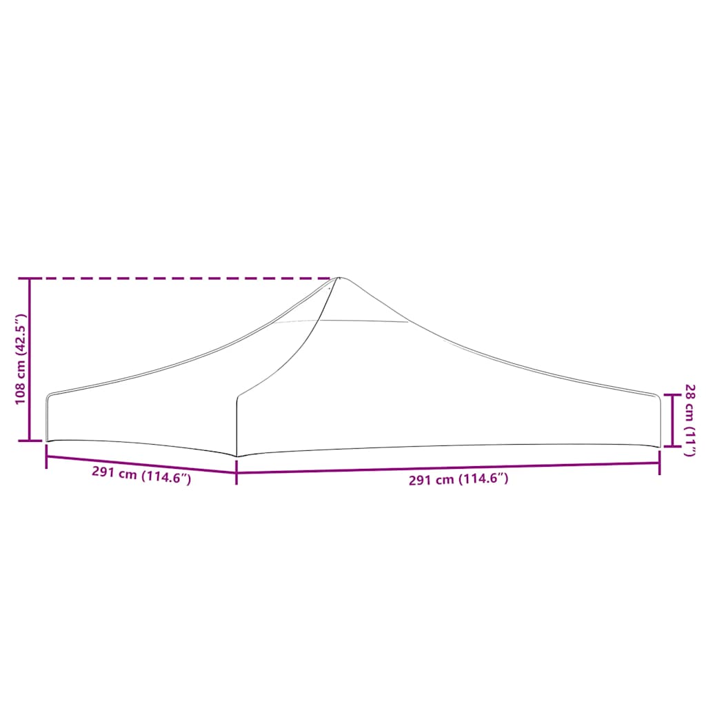 vidaXL Partyzelt-Dach 3x3 m Terrakotta-Rot 270 g/m²