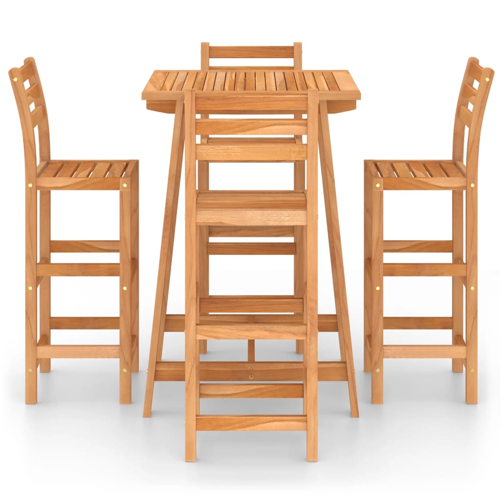 vidaXL 5-tlg. Gartenbar-Set Massivholz Akazie