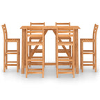 vidaXL 7-tlg. Gartenbar-Set Massivholz Akazie