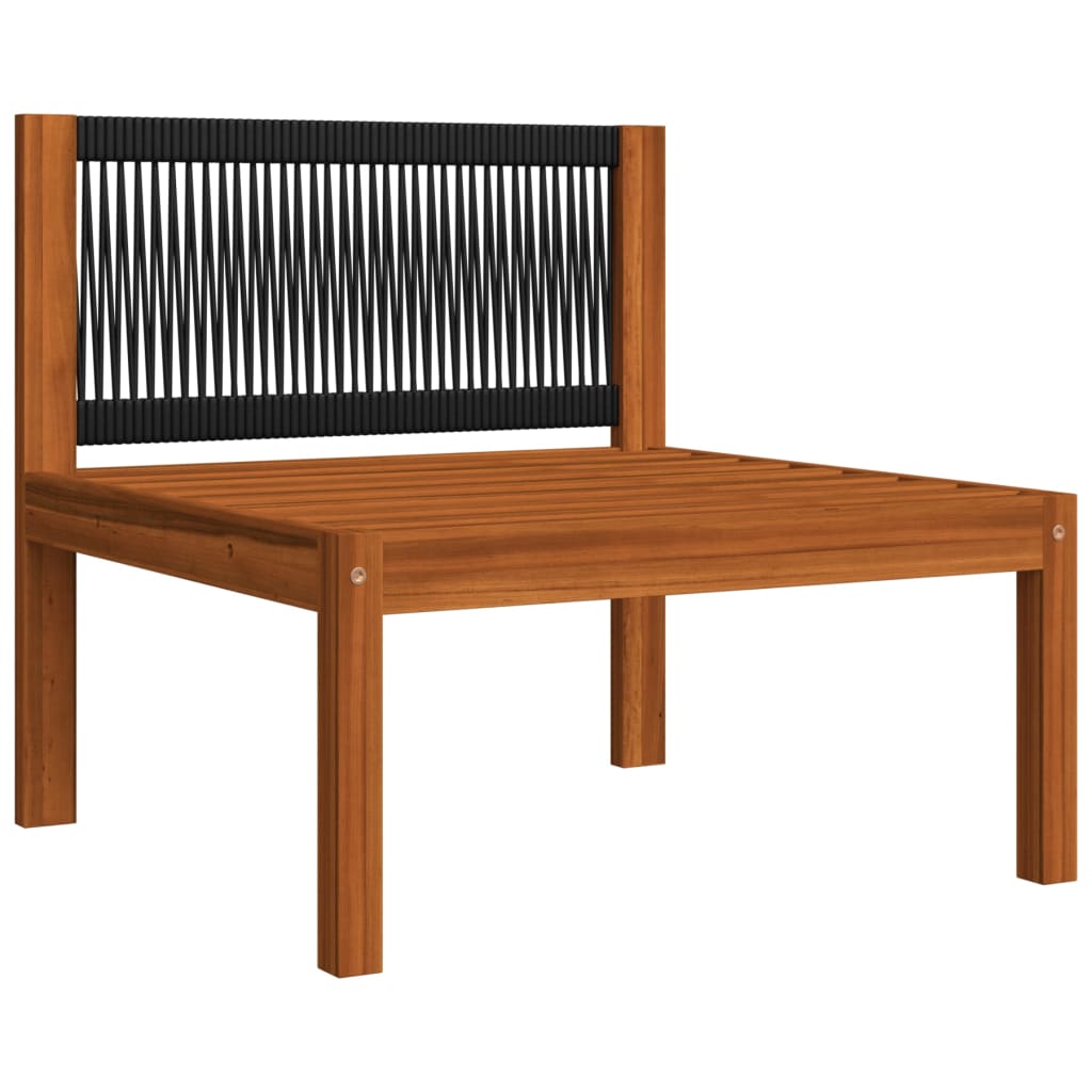 vidaXL 4-tlg. Garten-Lounge-Set mit Kissen Cremefarbenes Holz Akazie & Seil