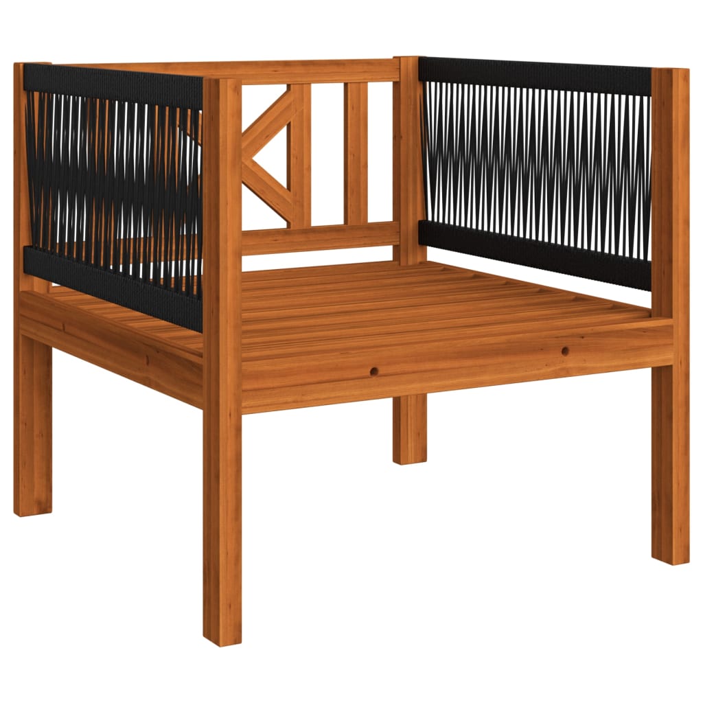 vidaXL 7-tlg. Garten-Lounge-Set mit Kissen Cremefarbenes Holz Akazie & Seil