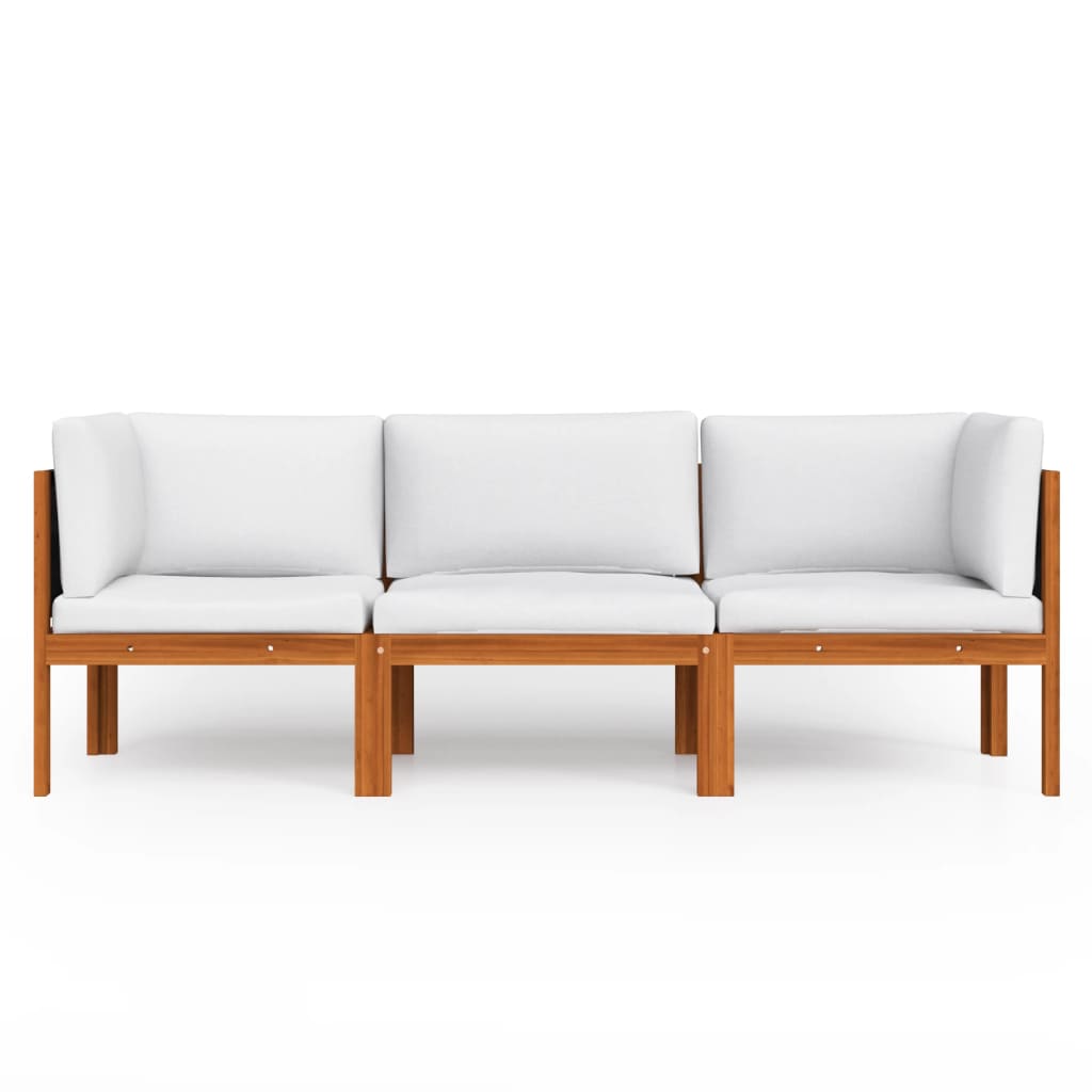 vidaXL 3-Sitzer-Gartensofa mit Kissen Holz Akazie & Seil