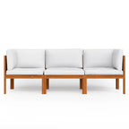vidaXL 3-Sitzer-Gartensofa mit Kissen Holz Akazie & Seil