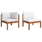 vidaXL 4-Sitzer-Gartensofa mit Kissen Holz Akazie & Seil