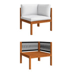 vidaXL 4-Sitzer-Gartensofa mit Kissen Holz Akazie & Seil