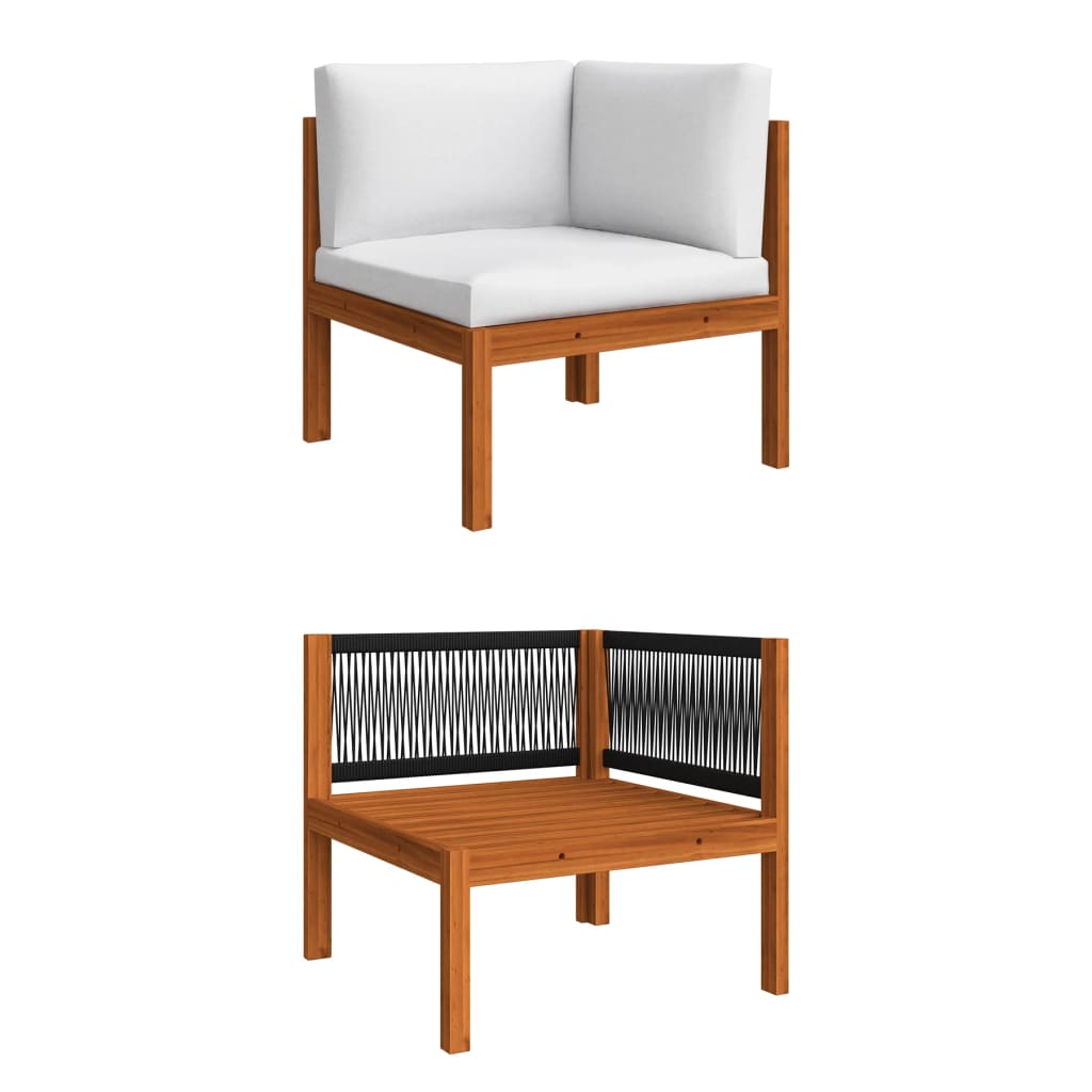 vidaXL 4-Sitzer-Gartensofa mit Kissen Holz Akazie & Seil