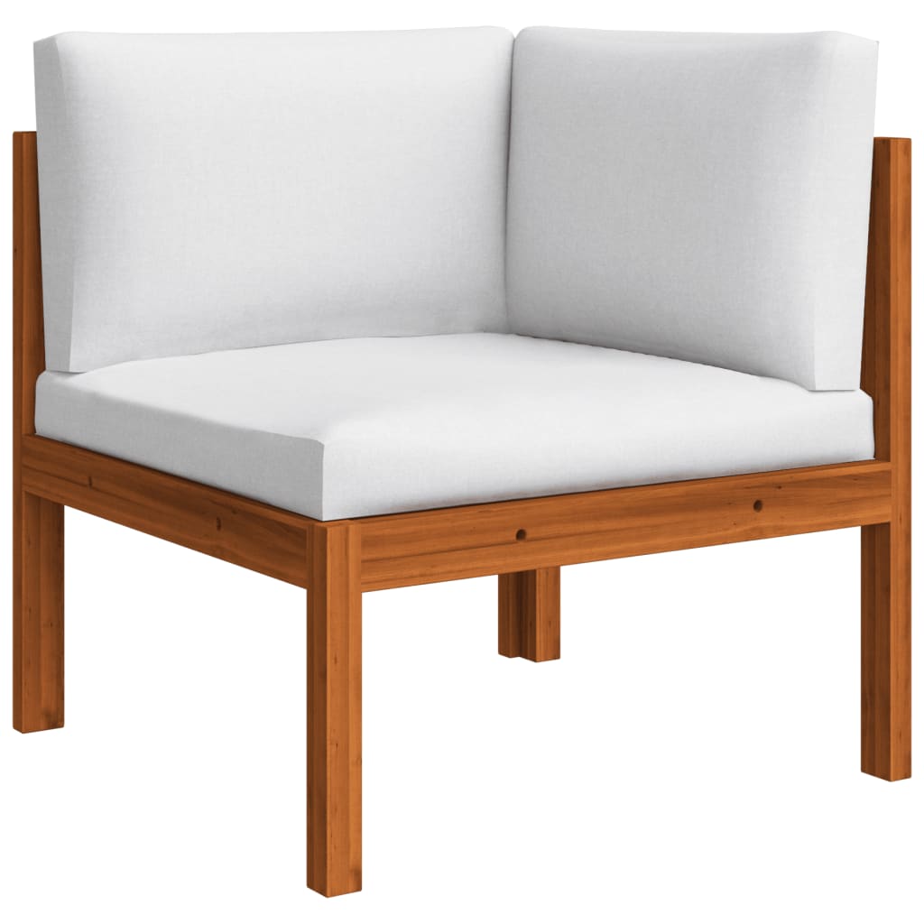 vidaXL 10-tlg. Garten-Lounge-Set mit Kissen Cremefarbenes Holz Akazie & Seil