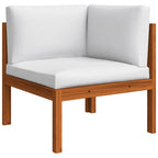 vidaXL 10-tlg. Garten-Lounge-Set mit Kissen Cremefarbenes Holz Akazie & Seil