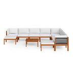 vidaXL 11-tlg. Garten-Lounge-Set mit Kissen Cremefarbenes Holz Akazie & Seil