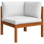 vidaXL 11-tlg. Garten-Lounge-Set mit Kissen Cremefarbenes Holz Akazie & Seil