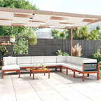vidaXL 9-tlg. Garten-Lounge-Set mit Kissen Cremefarbenes Holz Akazie & Seil