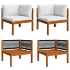 vidaXL 6-teiliges Garten-Lounge-Set mit Kissen Creme 63 x 63 cm