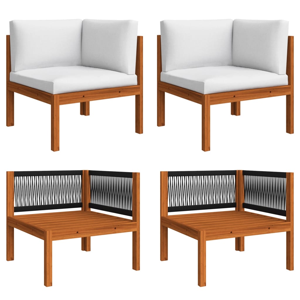 vidaXL 6-teiliges Garten-Lounge-Set mit Kissen Creme 63 x 63 cm