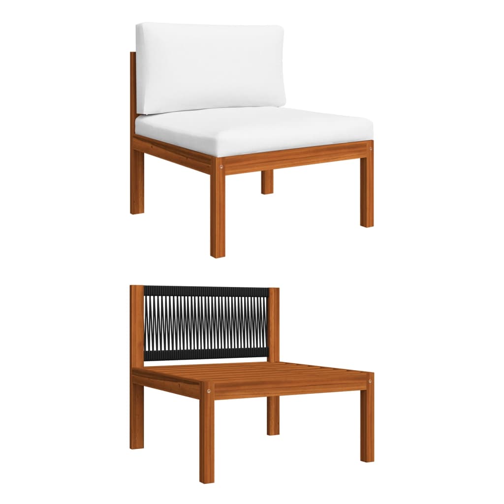 vidaXL 4-teiliges Garten-Lounge-Set mit Kissen Creme 63 x 63 cm