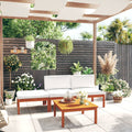vidaXL 4-teiliges Garten-Lounge-Set mit Kissen Creme 63 x 63 cm