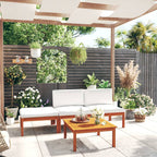 vidaXL 4-teiliges Garten-Lounge-Set mit Kissen Creme 63 x 63 cm