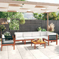 vidaXL 7-teiliges Garten-Lounge-Set mit Kissen Creme 63 x 63 cm