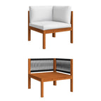 vidaXL 8-teiliges Garten-Lounge-Set mit Kissen Creme 63 x 63 cm