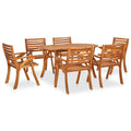 vidaXL 7-teiliges Garten-Ess-Set 150 x 90 cm Massivholz Akazie