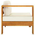 vidaXL 3-Sitzer-Gartensofa mit Cremeweißen Auflagen Massivholz Akazie