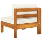 vidaXL 3-Sitzer-Gartensofa mit Cremeweißen Auflagen Massivholz Akazie