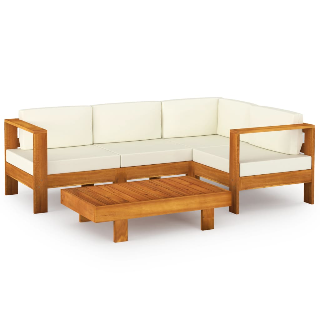 vidaXL 5-tlg. Garten-Lounge-Set mit Kissen 100x60 cm Akazienholz