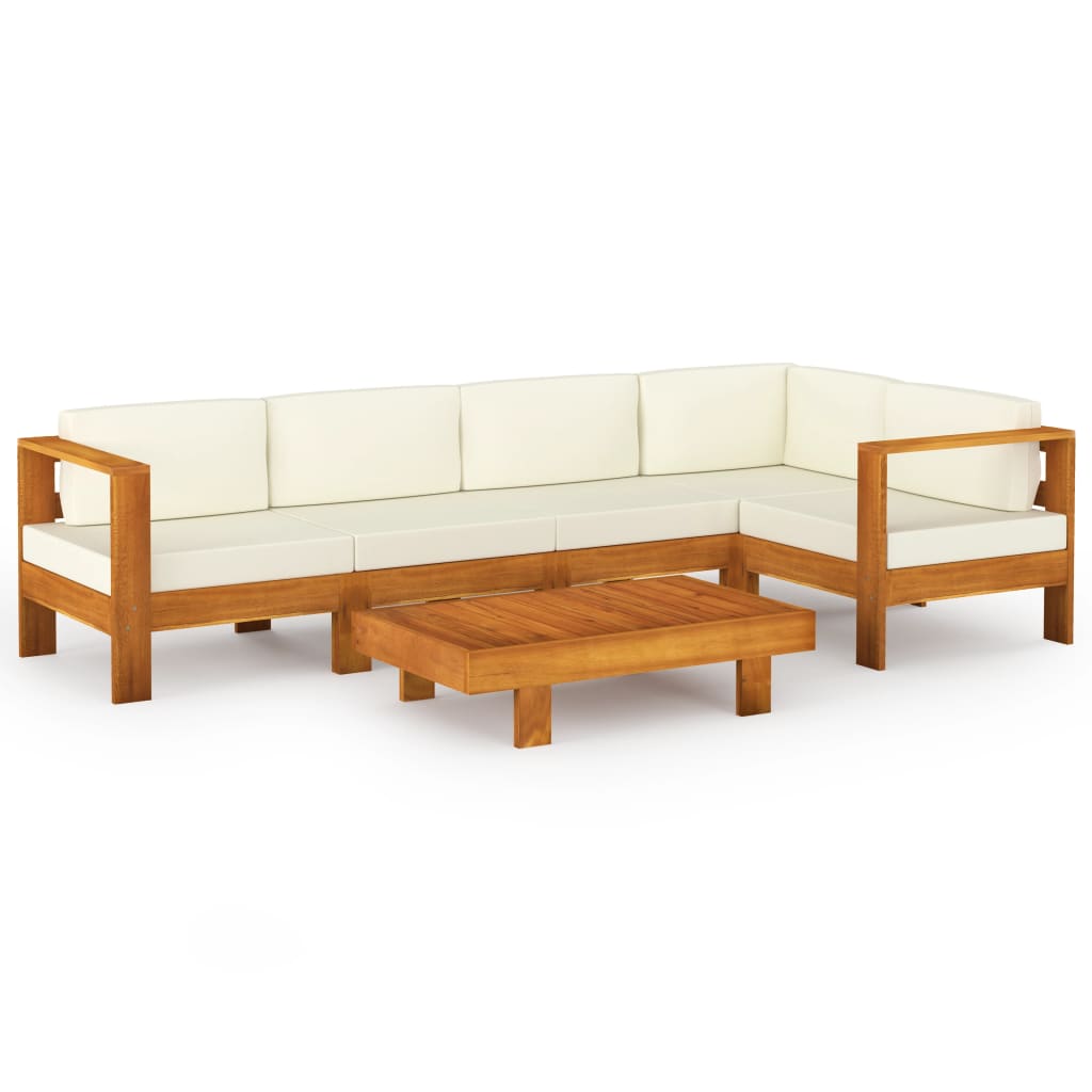 vidaXL 6-tlg. Garten-Lounge-Set mit Kissen 100x60 cm Akazienholz