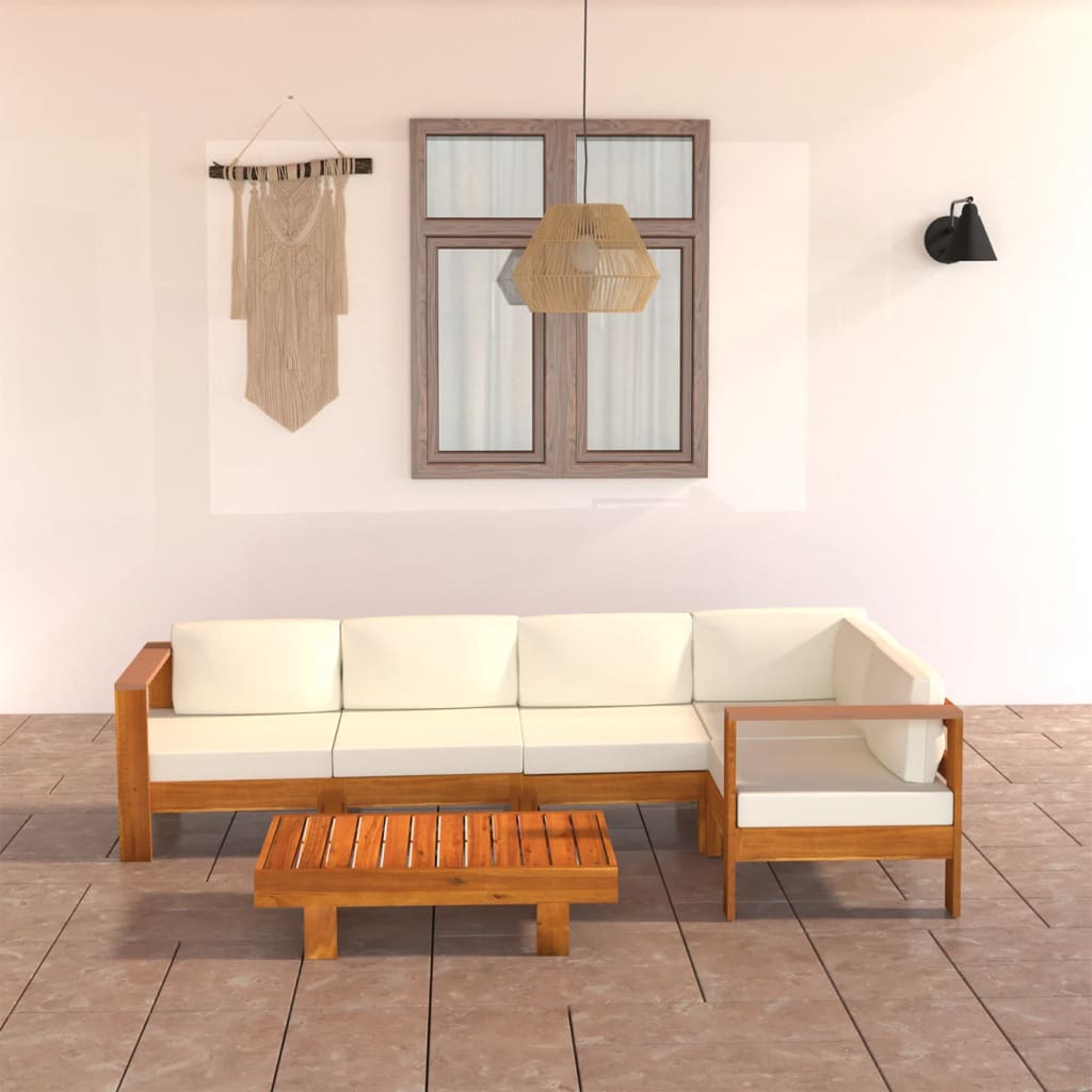 vidaXL 6-tlg. Garten-Lounge-Set mit Kissen 100x60 cm Akazienholz