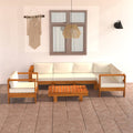 vidaXL 7-teiliges Garten-Lounge-Set mit Kissen 100 x 60 cm Akazienholz