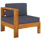 vidaXL 4-Sitzer-Gartensofa mit Dunkelgrauen Auflagen Massivholz Akazie