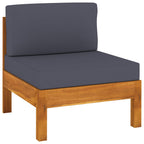 vidaXL 4-Sitzer-Gartensofa mit Dunkelgrauen Auflagen Massivholz Akazie