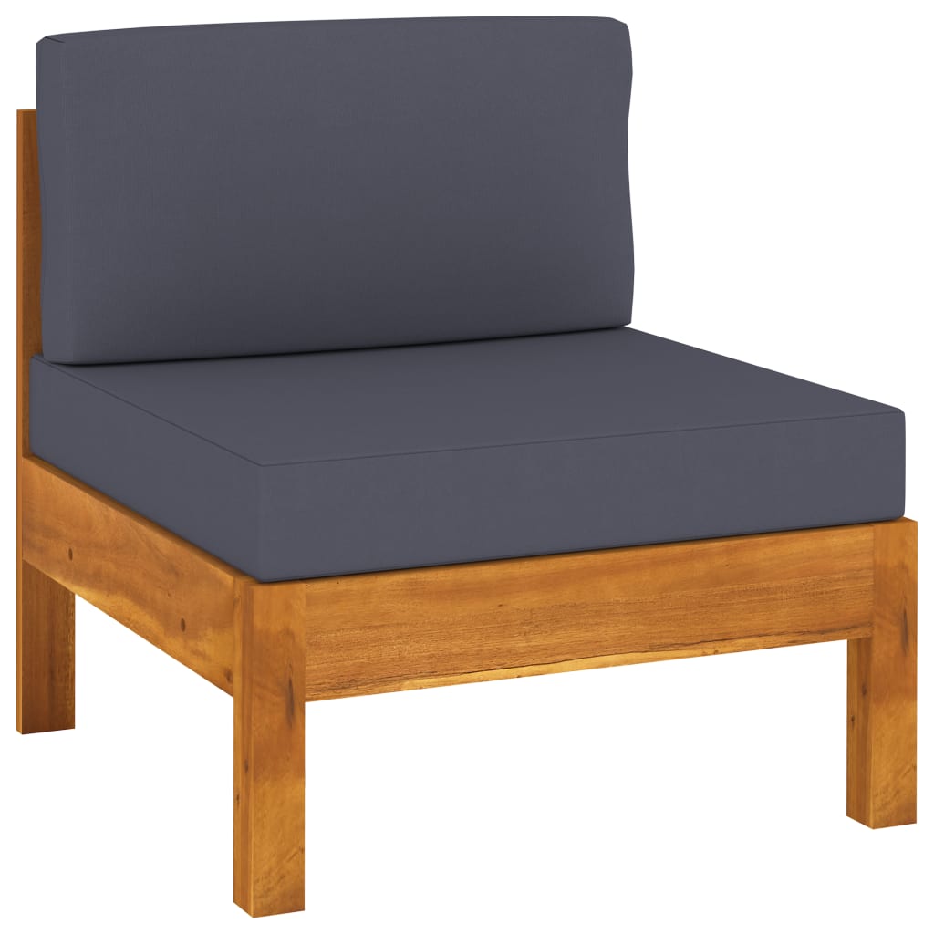 vidaXL 4-Sitzer-Gartensofa mit Dunkelgrauen Auflagen Massivholz Akazie