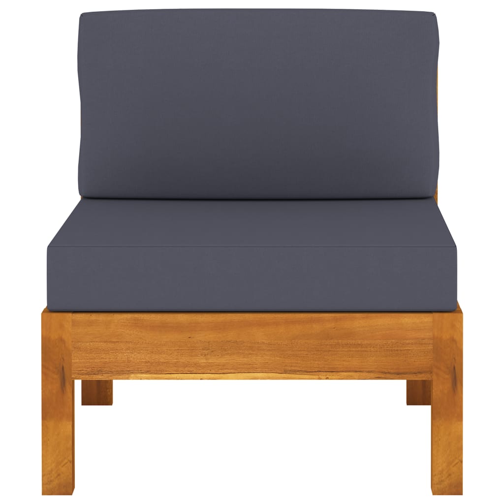 vidaXL 4-Sitzer-Gartensofa mit Dunkelgrauen Auflagen Massivholz Akazie