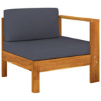 vidaXL 5-tlg. Garten-Lounge-Set mit Dunkelgrauen Auflagen Akazienholz
