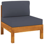 vidaXL 5-tlg. Garten-Lounge-Set mit Dunkelgrauen Auflagen Akazienholz